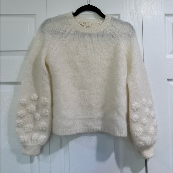 Sezane Sweaters - Sezane Cream Sweater with Floral Accents